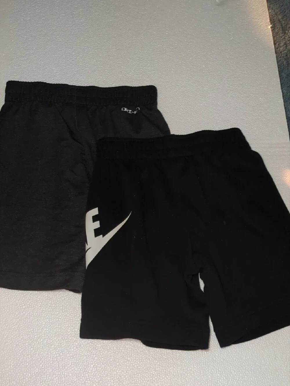 Nike Kids Double-Pack Athletic Shorts - Black & Charcoal with Neon Accent 6T